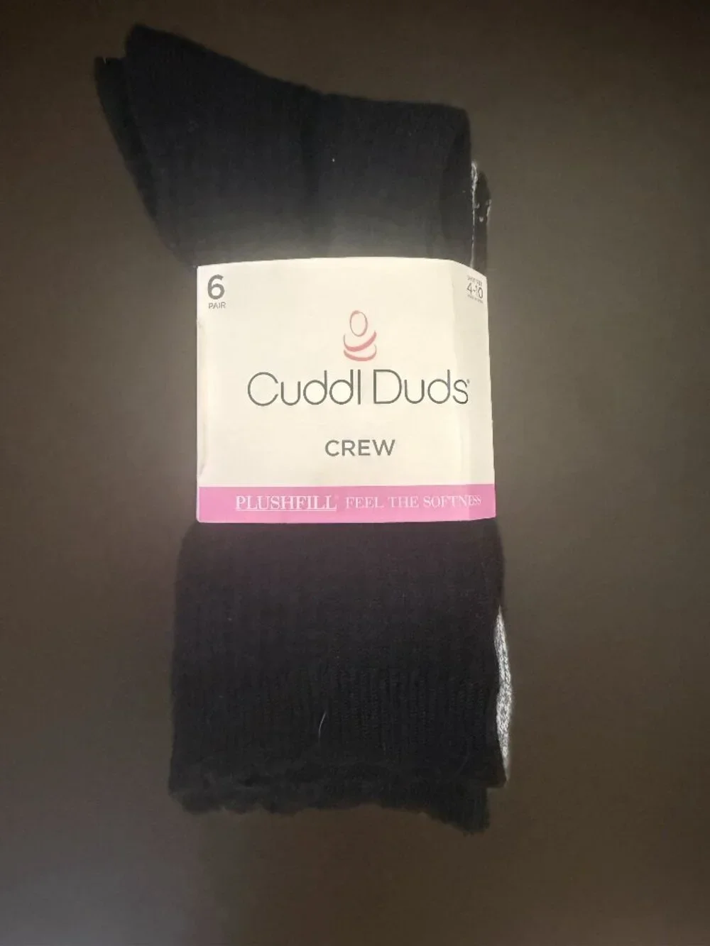 Cuddl Duds Women's 6 Pack Crew Socks (Size 4-10)